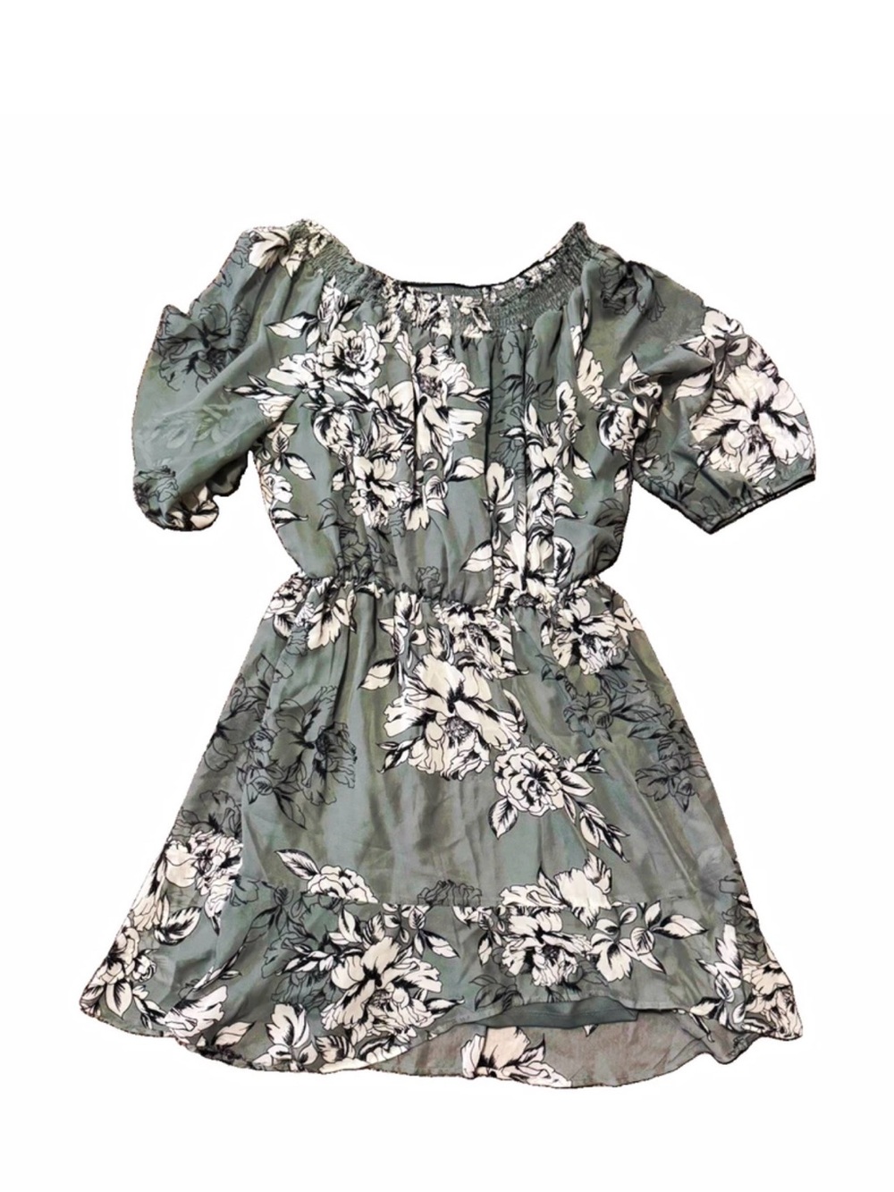 Women’s floral Off-Shoulder Dress in Sage Green size 0xl